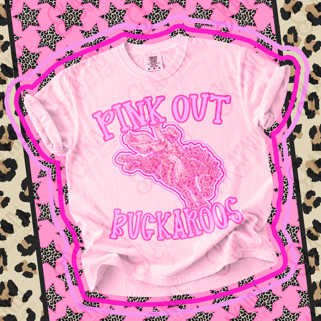 Buckaroos 4 Pink Out Mascots mascot DTF transfer