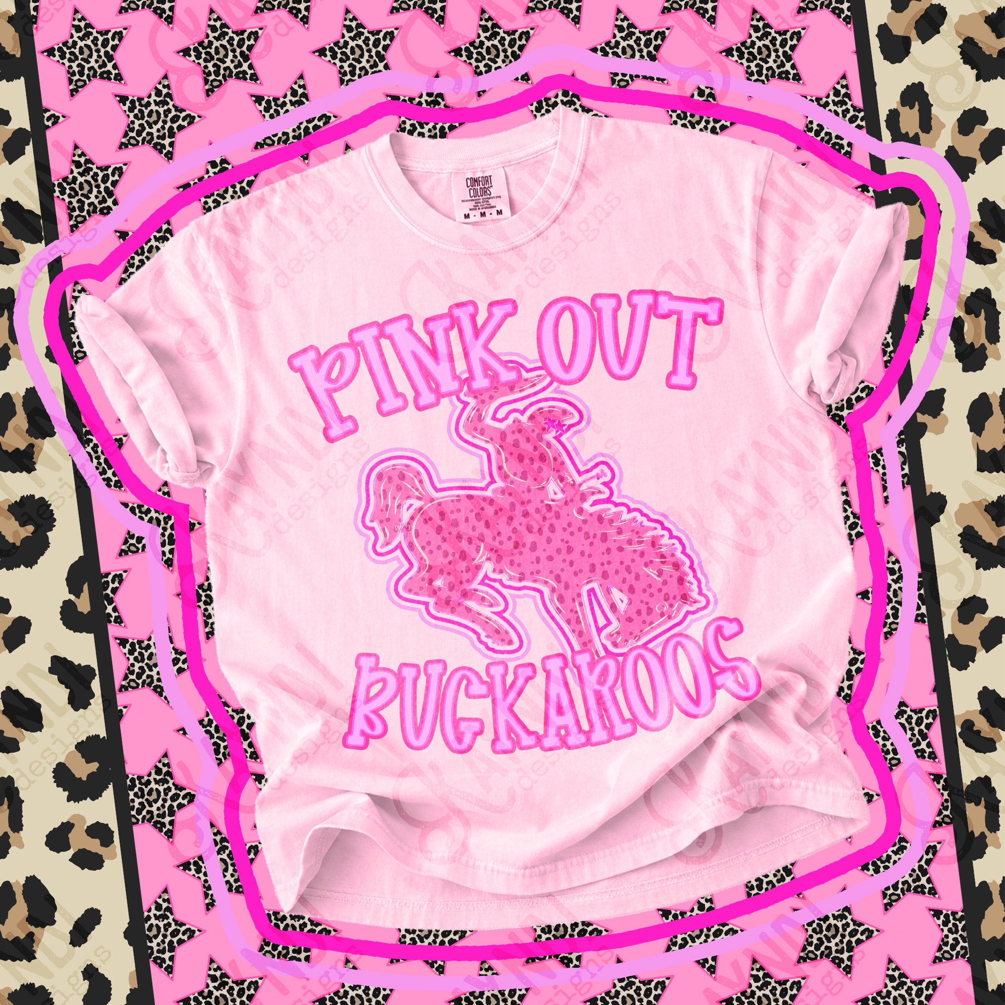 Pink Out Mascots Buckaroos mockup