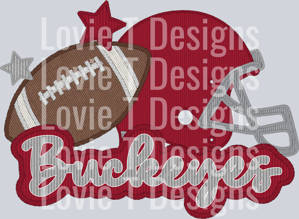 Buckeyes Football Faux Applique