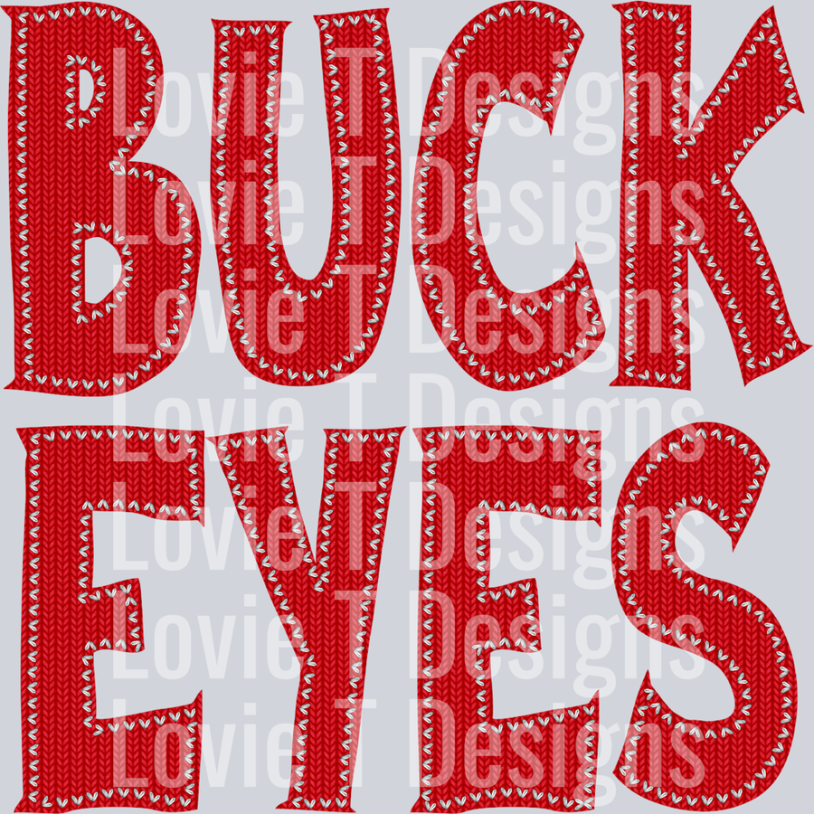 Buckeyes Knitted Stitched Patch Red