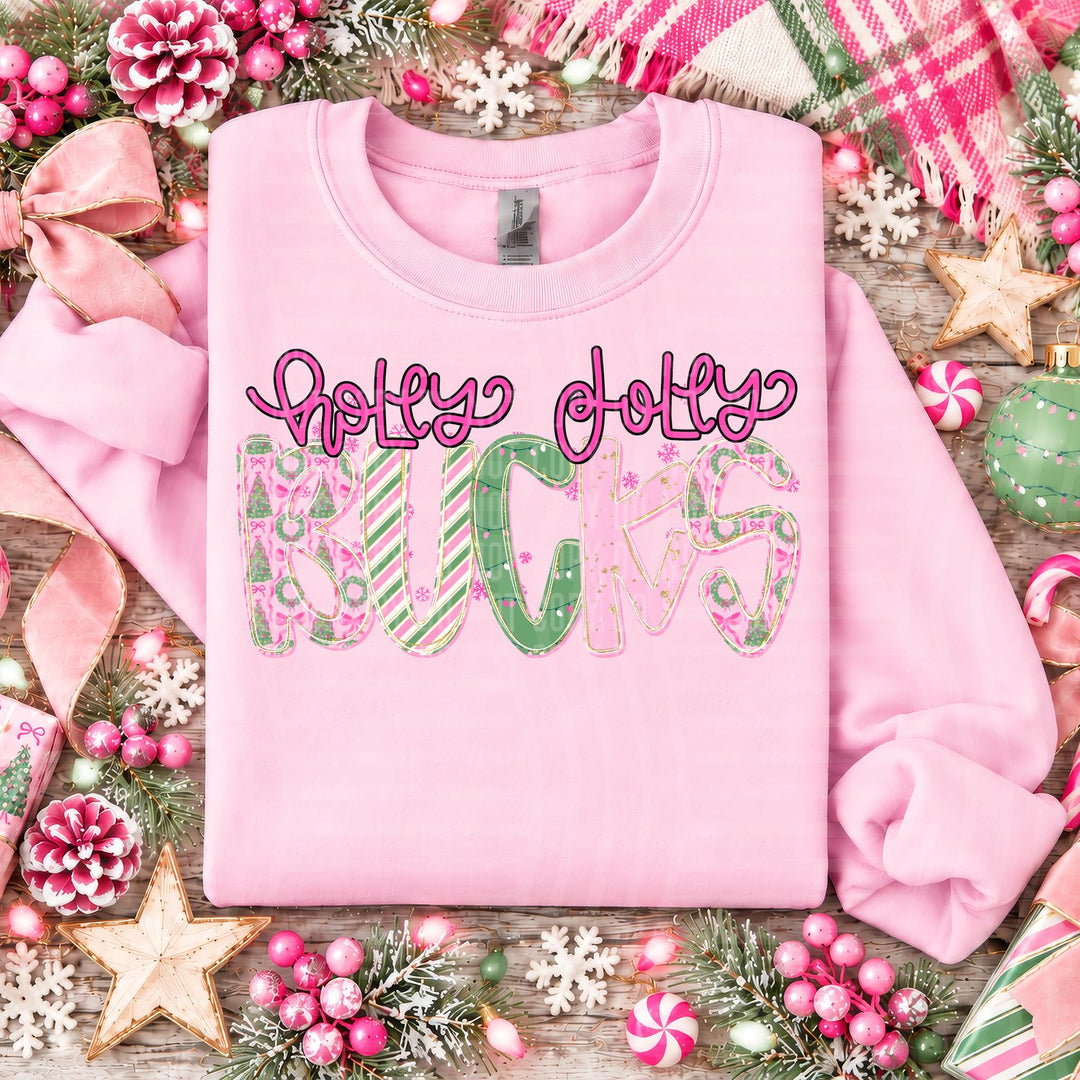 Bucks Holly Jolly Mistletoe Magic Mascots DTF transfer