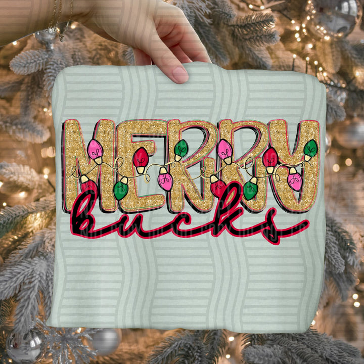 Bucks Merry Lights Mascots DTF transfer
