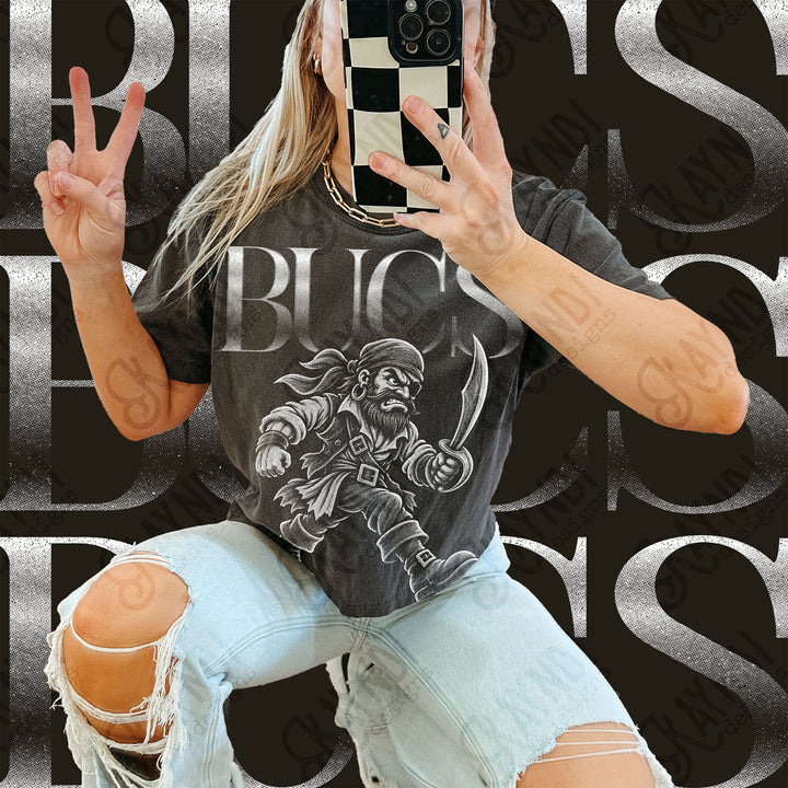 Halftone Mascots Bucs 2 DTF transfer mockup