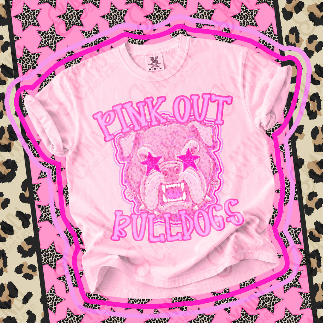Bulldogs 3 Pink Out Mascots mascot DTF transfer
