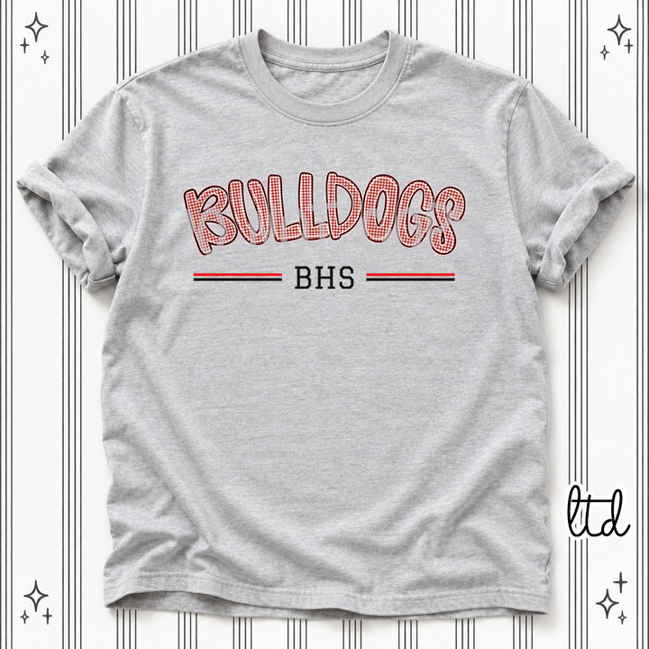 Bulldogs BHS Black Red Gingham School Spirit DTF transfer
