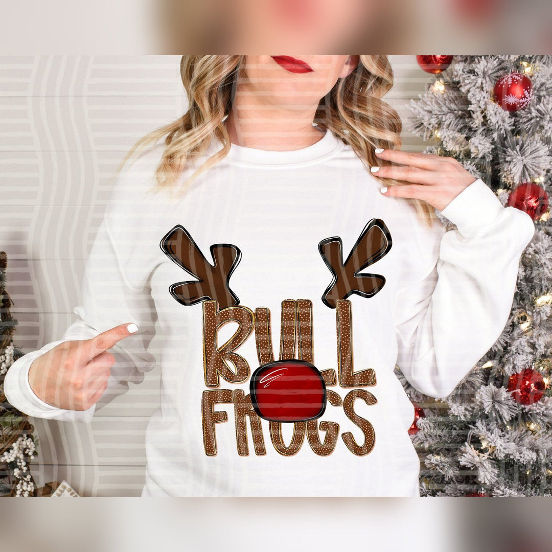Bullfrogs Deer Antler Mascots DTF transfer