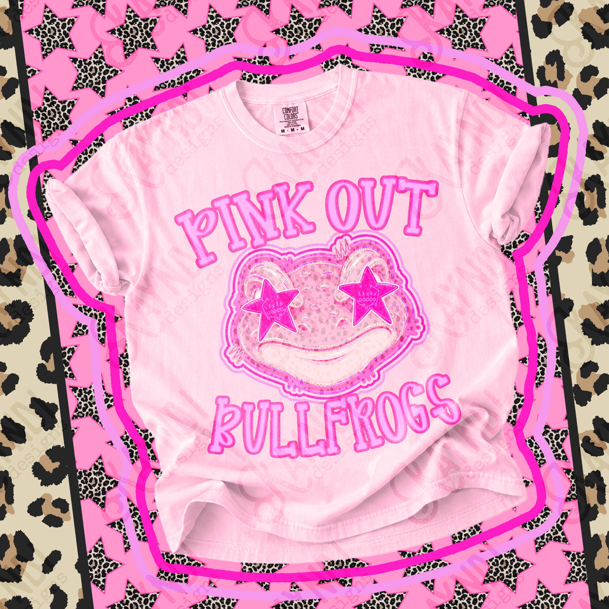 Pink Out Mascots Bullfrogs mockup