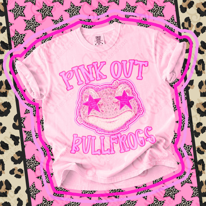 Bullfrogs Pink Out Mascots mascot DTF transfer