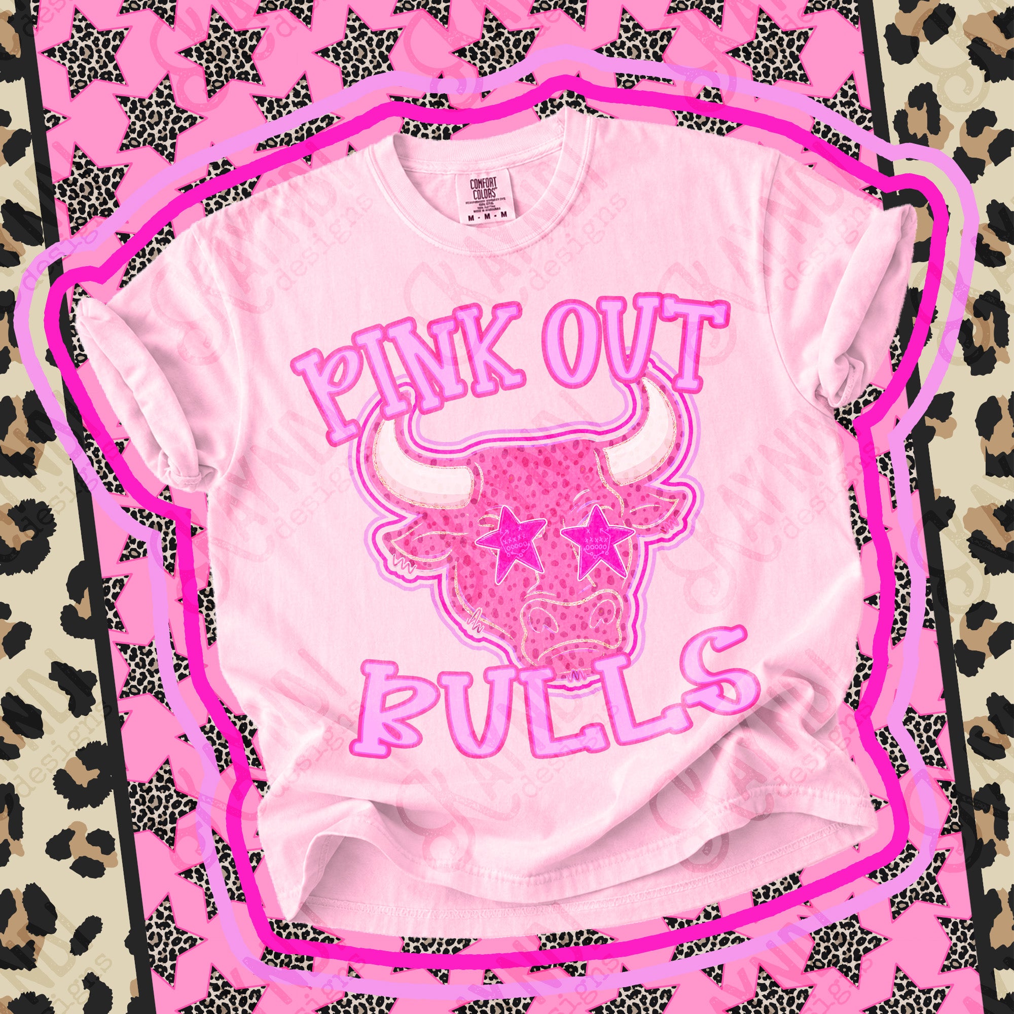 Pink Out Mascots Bulls 3 mockup