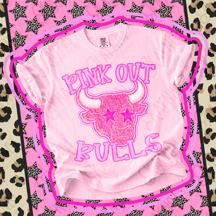 Bulls 3 Pink Out Mascots mascot DTF transfer