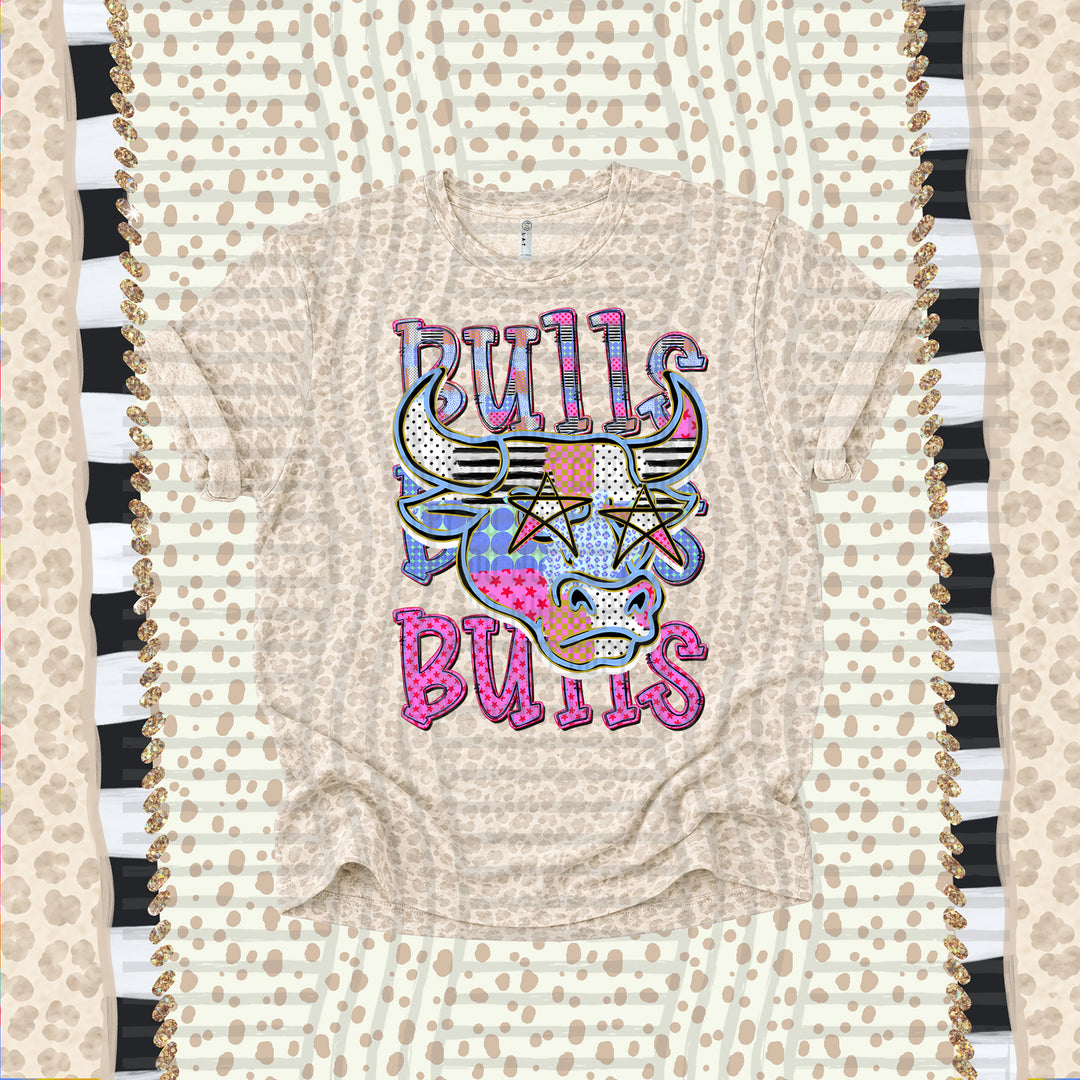 Bulls Dolly Doodle mascot DTF transfer