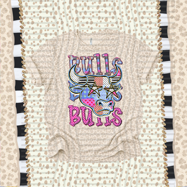 Bulls Dolly Doodle mascot DTF transfer