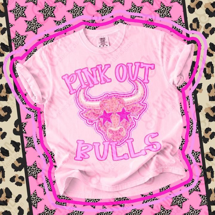 Bulls Pink Out Mascots mascot DTF transfer