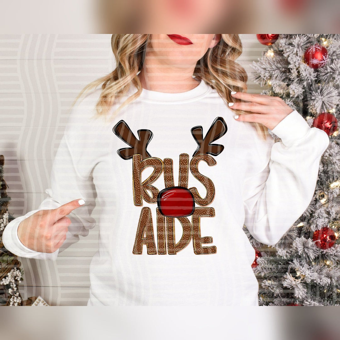 Bus Aide Deer Antler School Staff DTF transfer