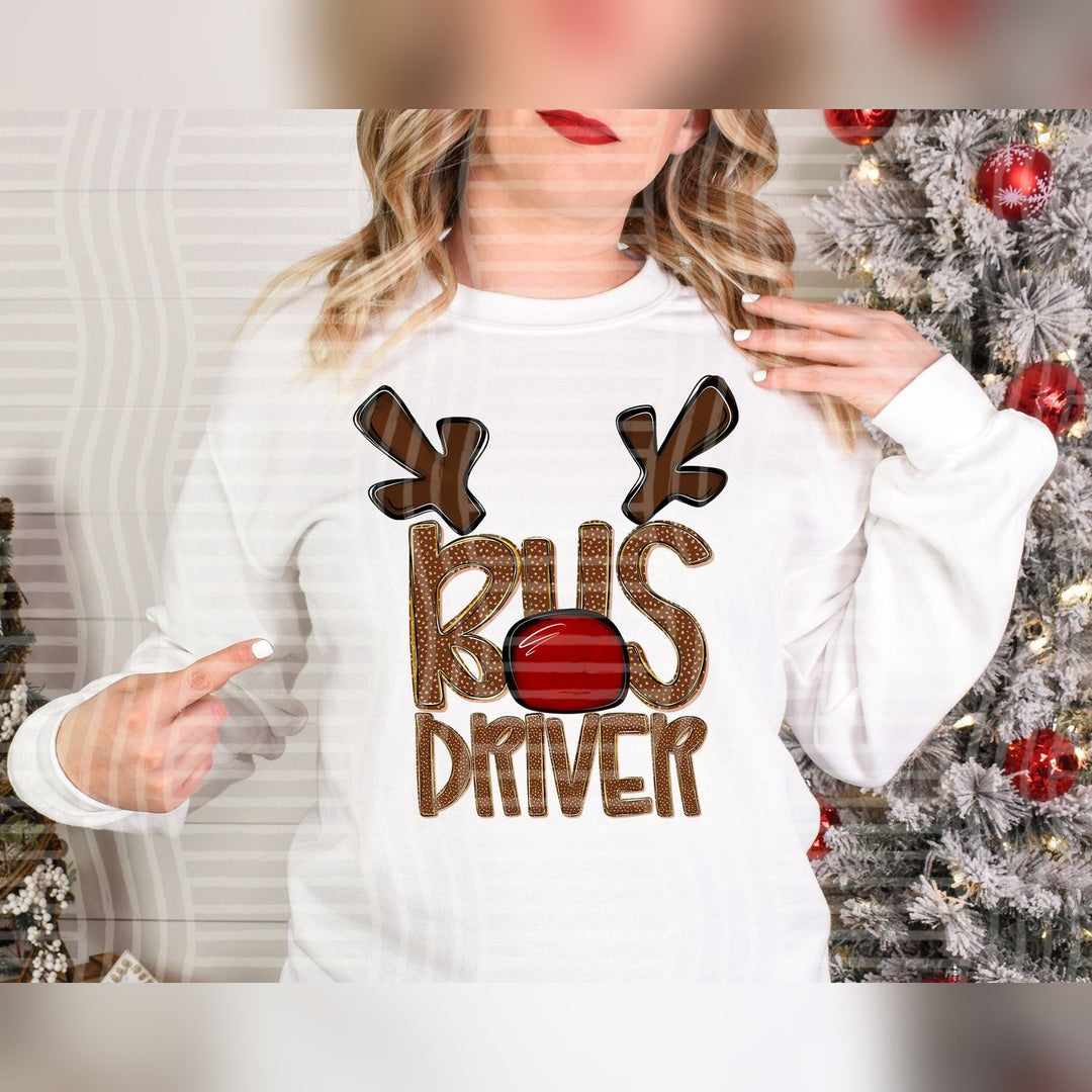 Bus Driver Deer Antler School Staff DTF transfer