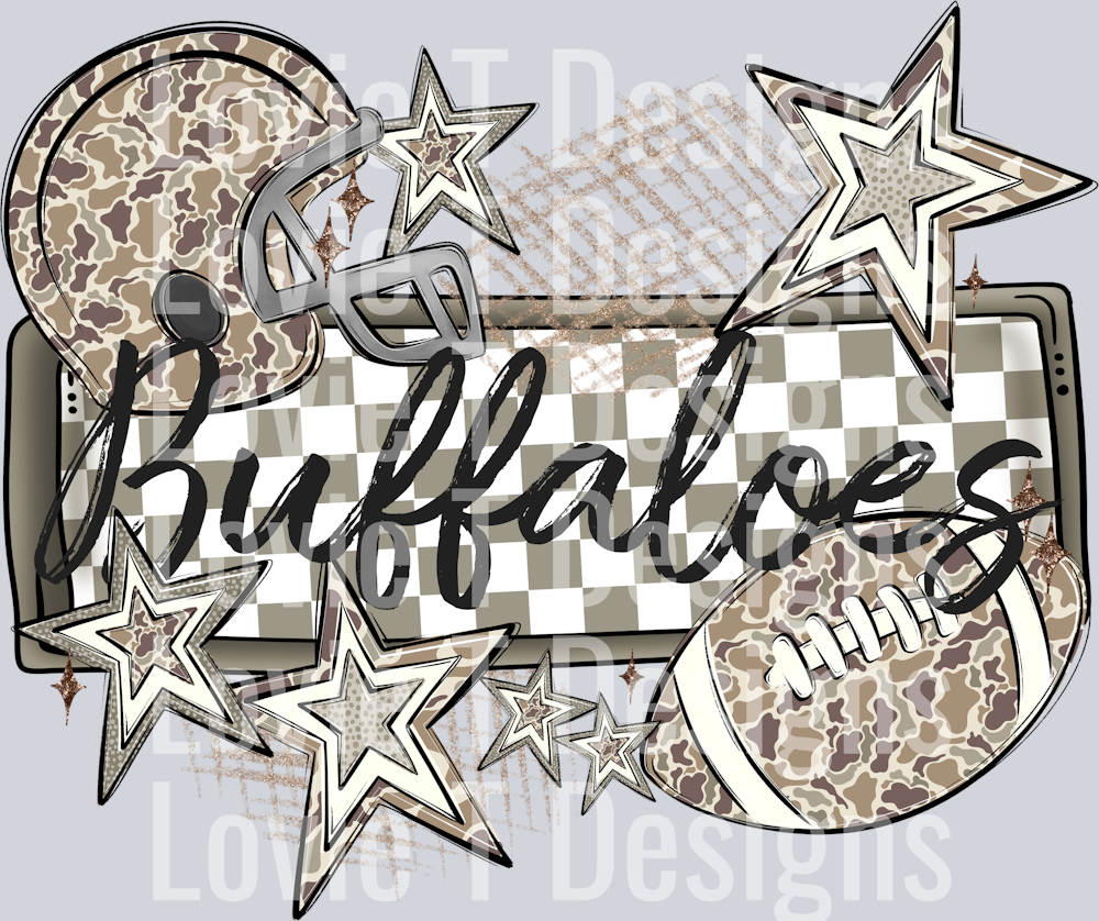 CAMO FOOTBALL NAME PLATE BUFFALOES