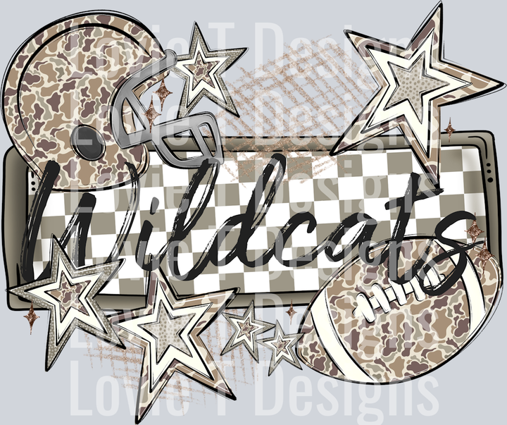 CAMO FOOTBALL NAME PLATE WILDCATS