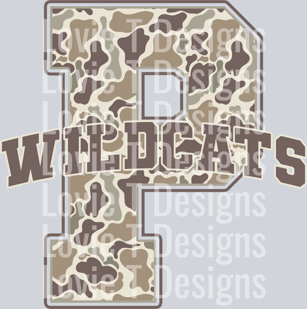 CAMO PATTERNED VASITY P WILDCATS