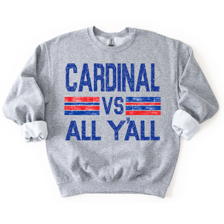 Cardinal Vs All Y'all Royal Blue and Red – DTF Transfer
