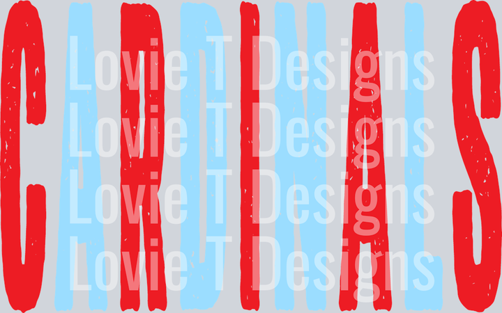 CARDINALS RED AND LIGHT BLUE OVERISIZED GRUNGE MASCOT