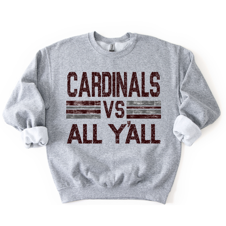 Cardinals Vs All Y'all Maroon and Gray – DTF Transfer