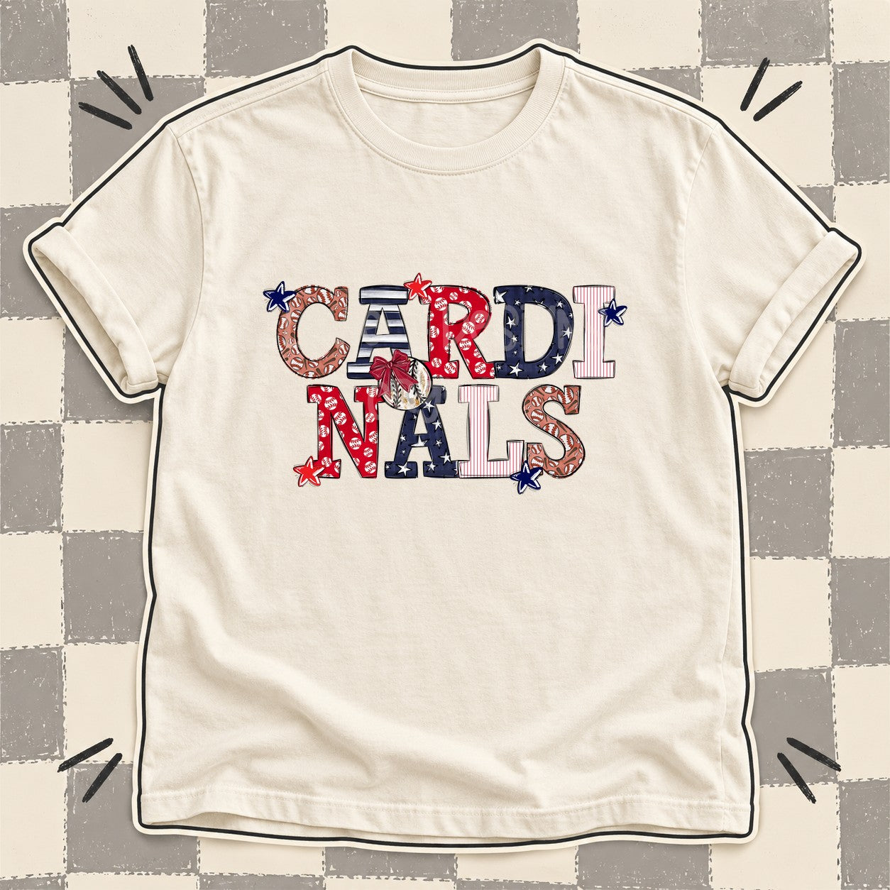 Mixed Doodle Baseball Mascots – Ballpark Classic Cardinals design