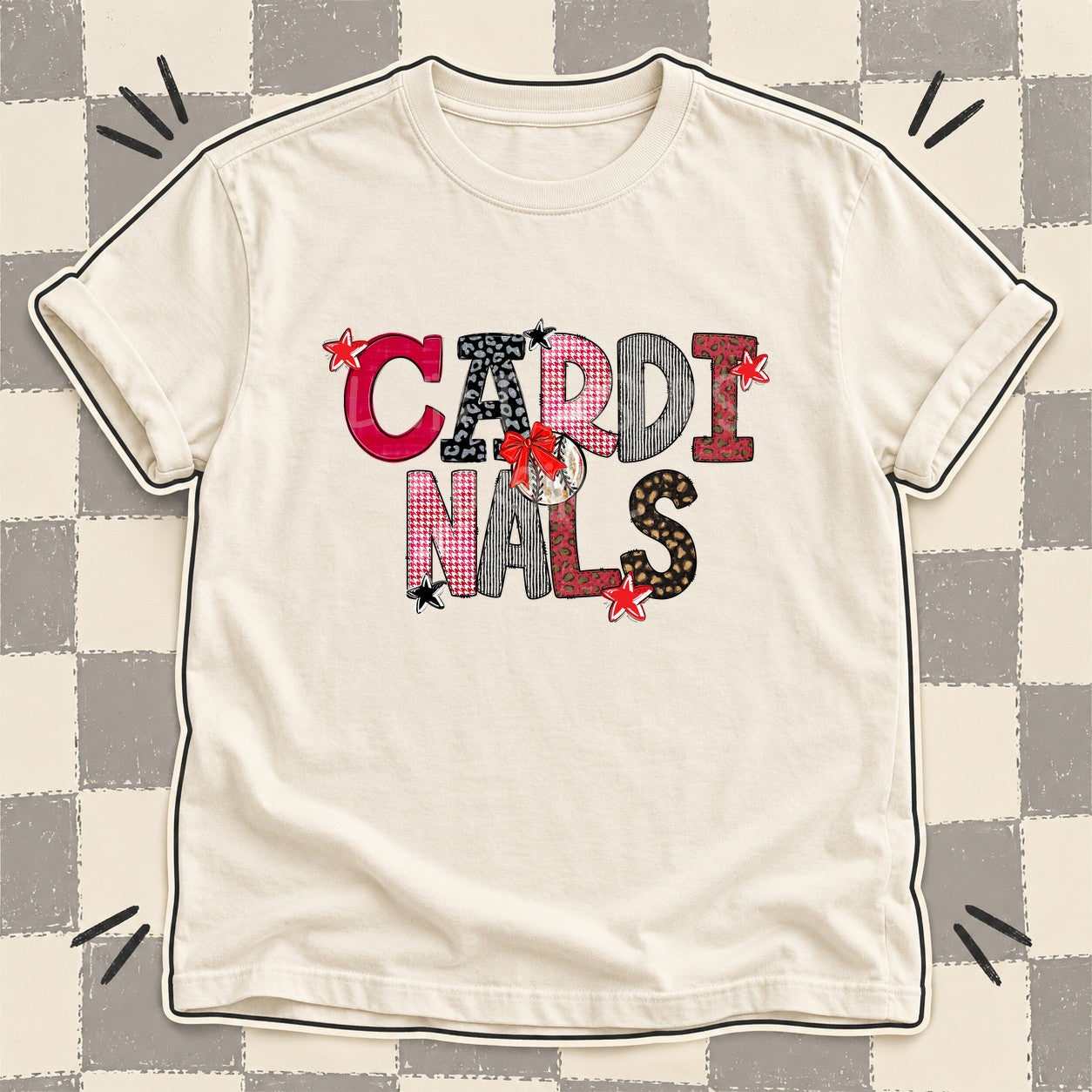 Mixed Doodle Baseball Mascots – Mascot Colors Cardinals Red Black design
