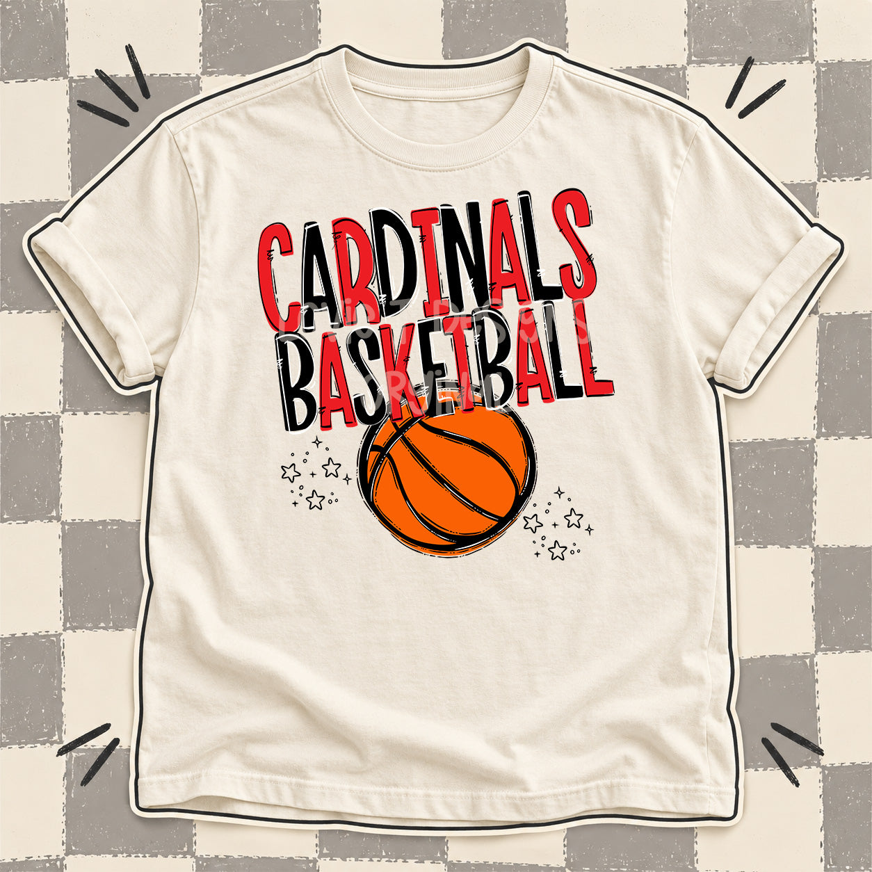 Team Go Basketball Mascots Cardinals Red Black design