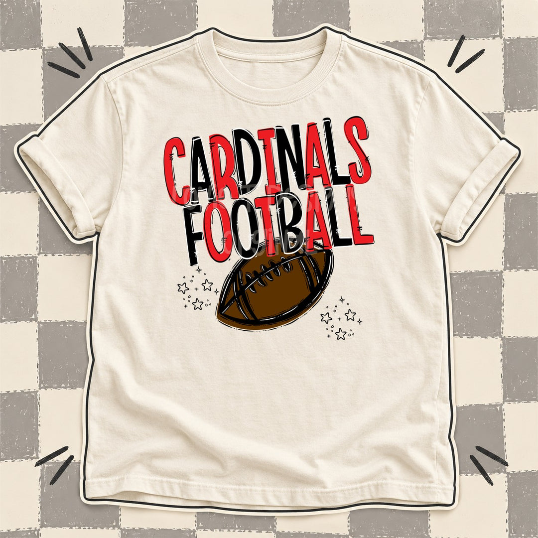 Cardinals Red Black Team Go Football Mascots DTF transfer mockup
