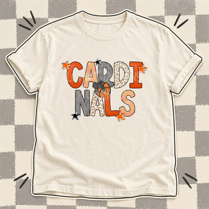 Cardinals Mixed Doodle Basketball Mascots – Hoops Houndstooth DTF transfer mockup