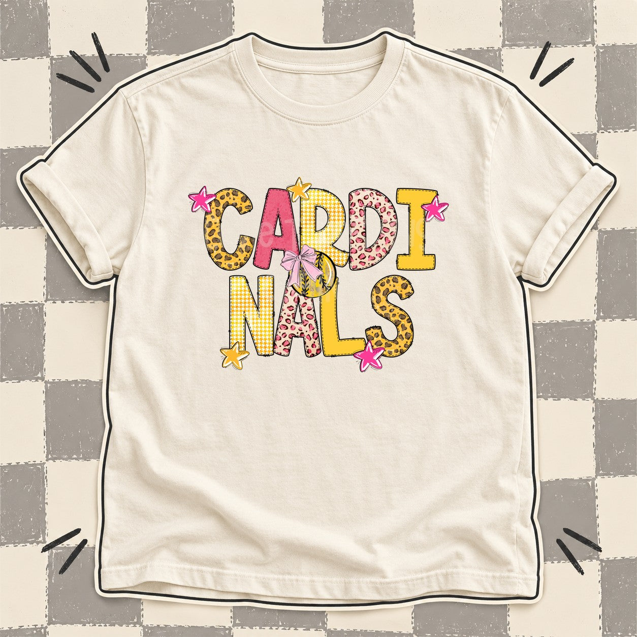 Mixed Doodle Softball Mascots – Sunshine Leopard Cardinals design