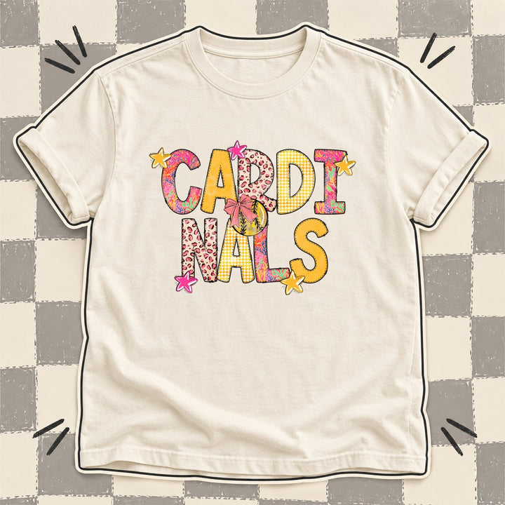 Cardinals Mixed Doodle Softball Mascots – Softball Brights DTF transfer mockup