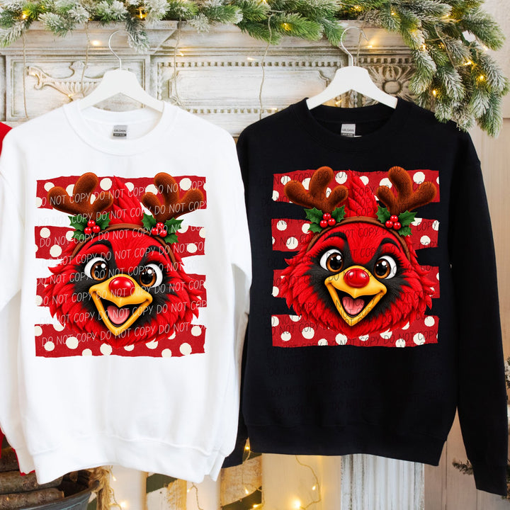 Cardinal Reindeer Spirit Mascots DTF transfer