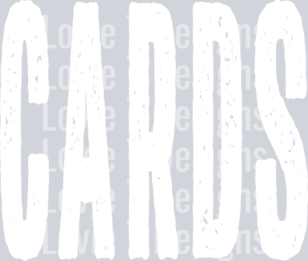 CARDS WHITE OVERSIZED GRUNGE MASCOT