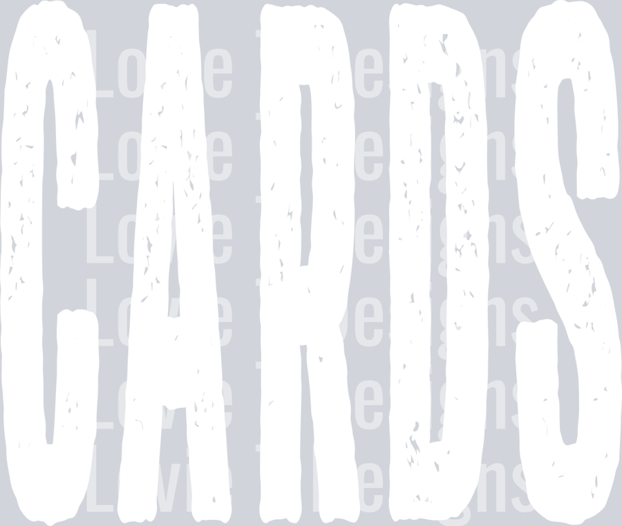 CARDS WHITE OVERSIZED GRUNGE MASCOT