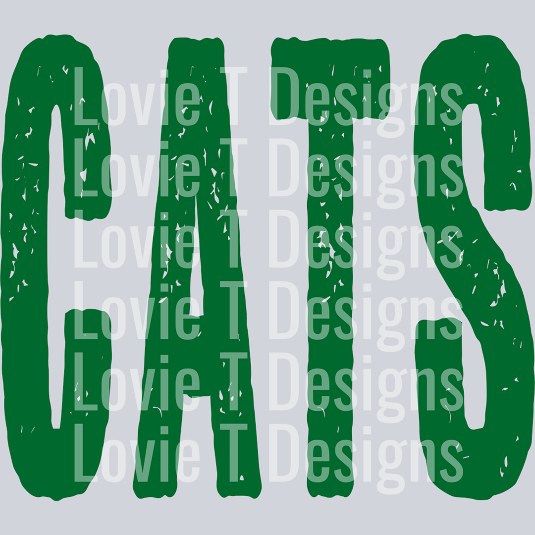 Cats Oversized Grunge Green – DTF Transfer
