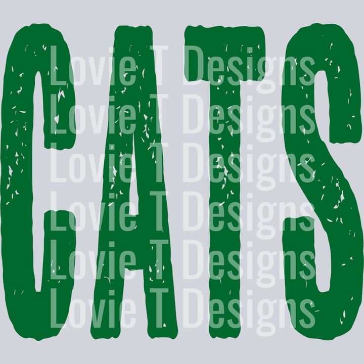 Cats Oversized Grunge Green – DTF Transfer