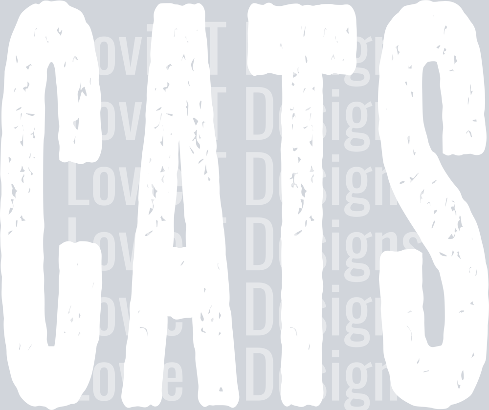CATS WHITE OVERSIZED GRUNGE MASCOT