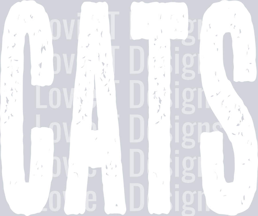 CATS WHITE OVERSIZED GRUNGE MASCOT