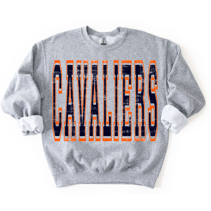 Cavaliers Navy and Orange Gold Varsity Style – DTF Transfer