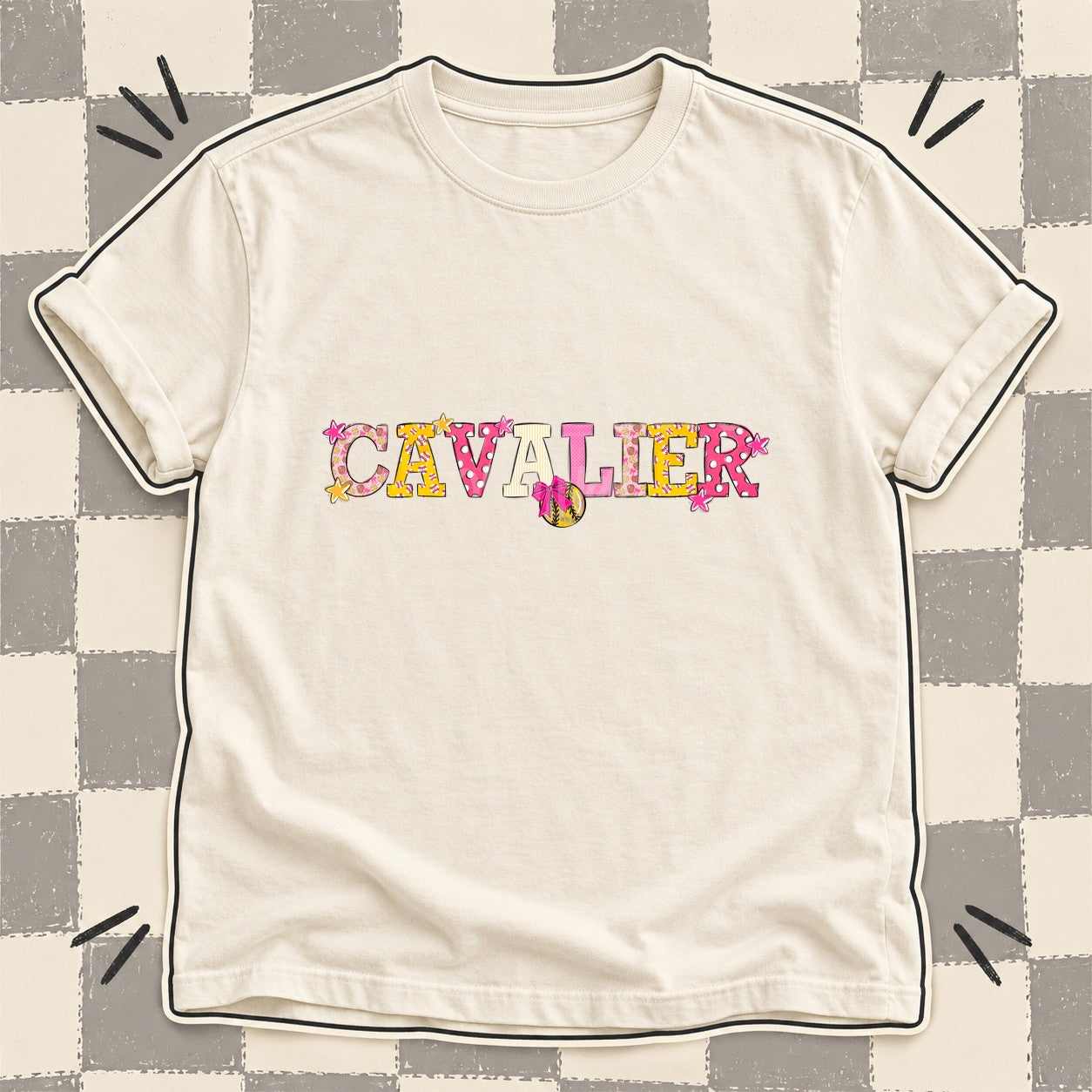 Mixed Doodle Softball Mascots – Sweet Softball Cavalier design