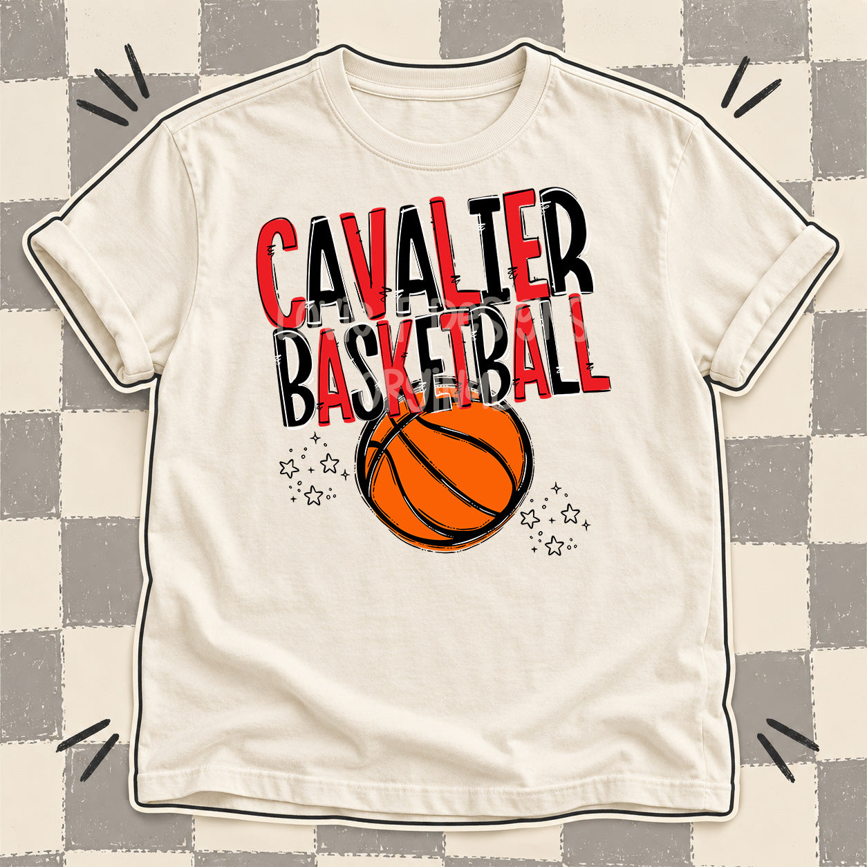Team Go Basketball Mascots Cavalier Red Black design
