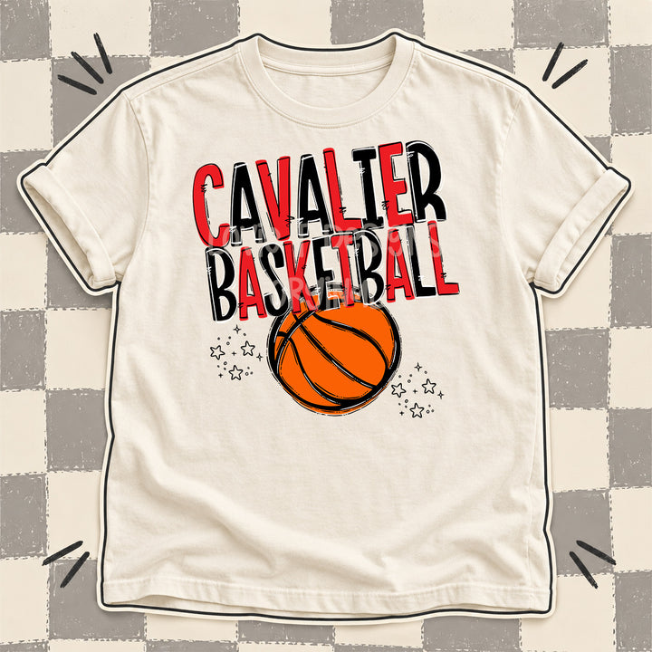 Cavalier Red Black Team Go Basketball Mascots DTF transfer