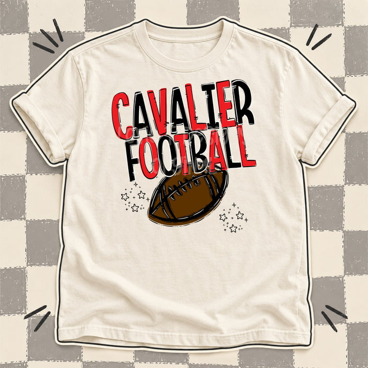 Cavalier Red Black Team Go Football Mascots DTF transfer mockup