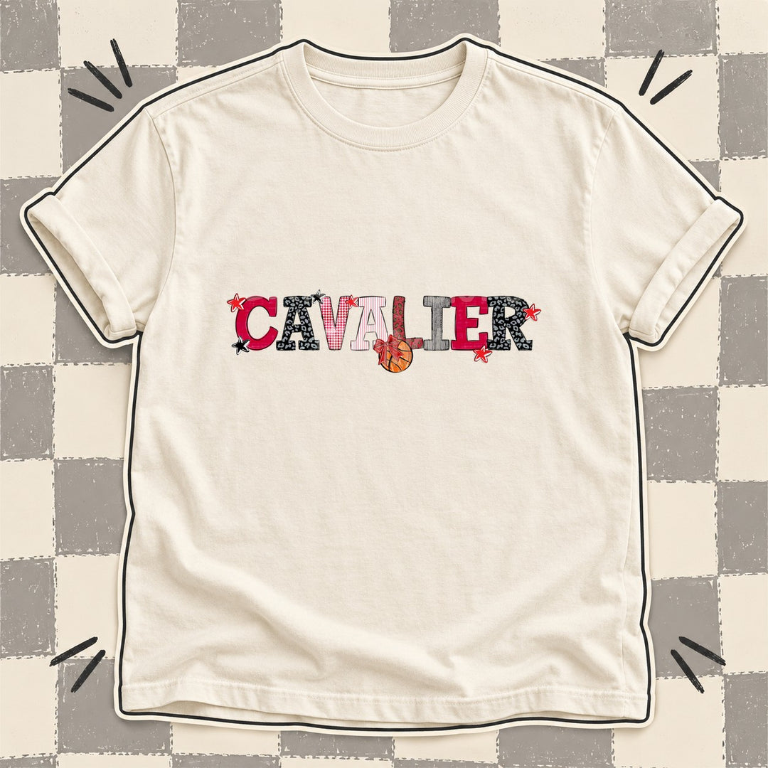 Cavalier Red Black White Mixed Doodle Basketball Mascots – Mascot Colors DTF transfer mockup