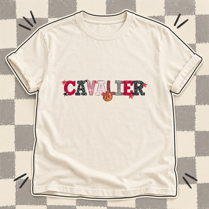 Cavalier Red Black White Mixed Doodle Basketball Mascots – Mascot Colors DTF transfer mockup