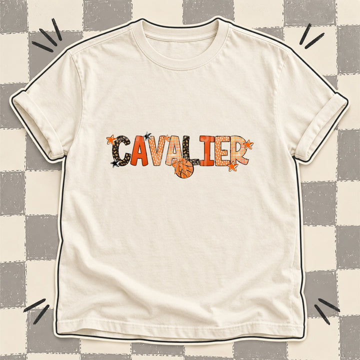 Cavalier Mixed Doodle Basketball Mascots – Leopard Court DTF transfer mockup