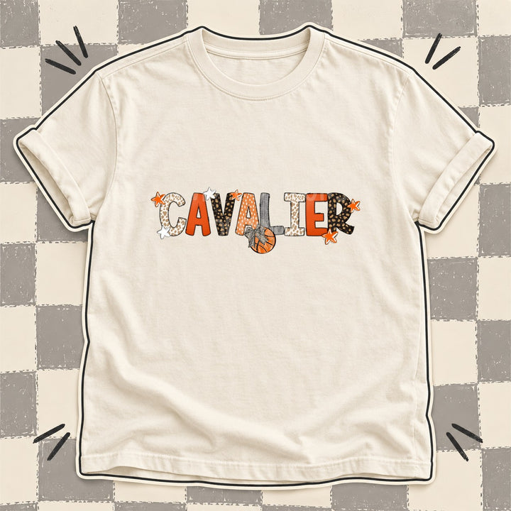 Cavalier Mixed Doodle Basketball Mascots – Orange and Brown DTF transfer mockup