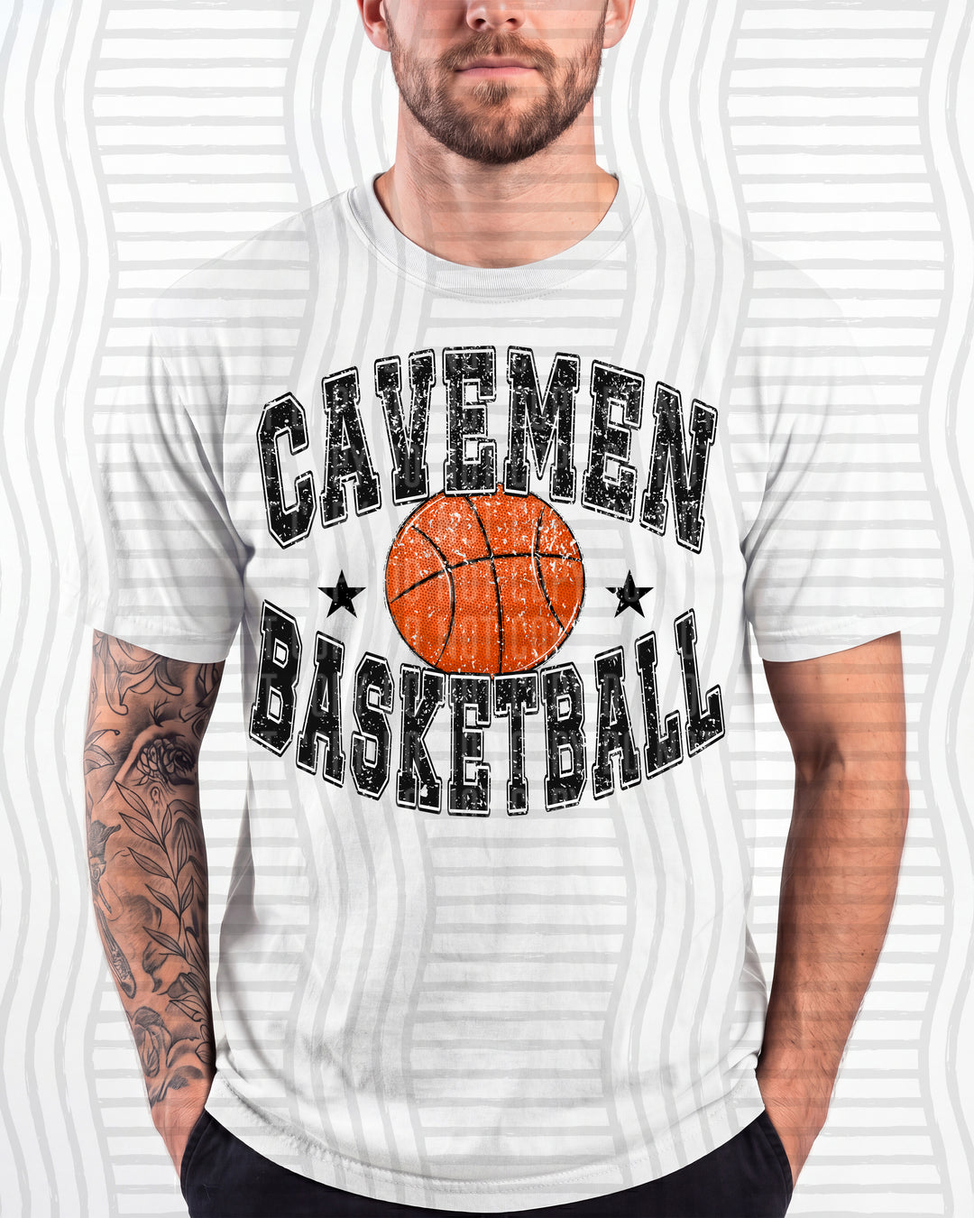 Cavemen Basketball Varsity Mascots DTF transfer