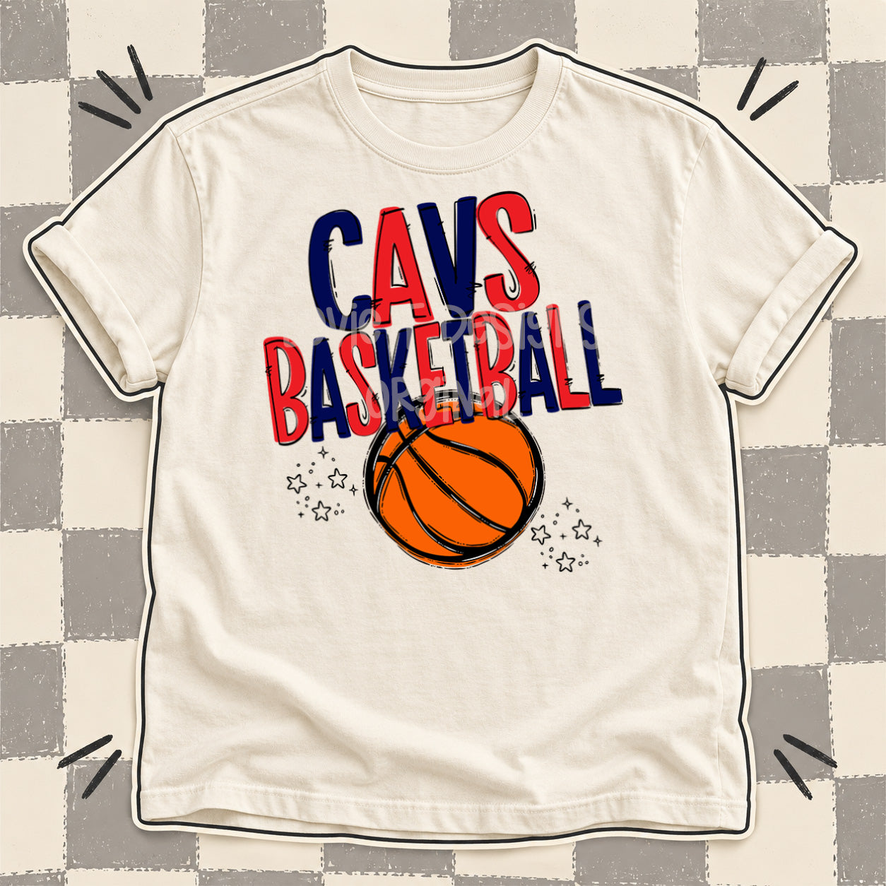 Team Go Basketball Mascots Cavs Navy Red design